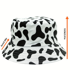 Cow Pattern Print Sunshade Bucket Hat for Men Women