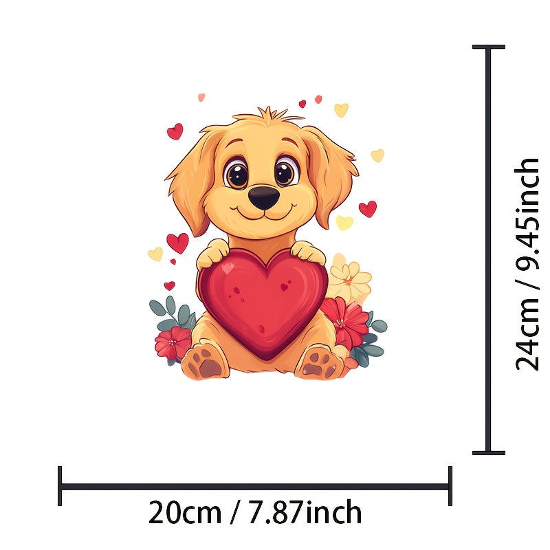 Valentine'S Dog Transfer Paper for Bathroom Toilet Wall