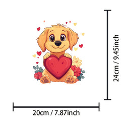 Valentine'S Dog Transfer Paper for Bathroom Toilet Wall
