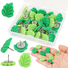 20pcs Leaf Shaped Push Pins Decorative Plant Thumbtacks
