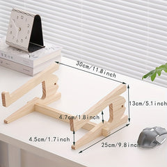 Solid Wood Dual use Notebook Computer Heightening Vertical Standing Bracket