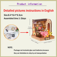 DIY Dollhouse Kit Sweet Shop 3D Puzzle No Glue Adult Assemble Model