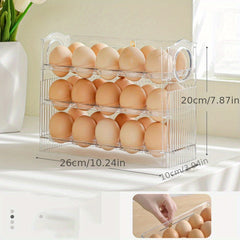 3 Tier Egg Holder Fridge Organizer, Holds 30 Eggs