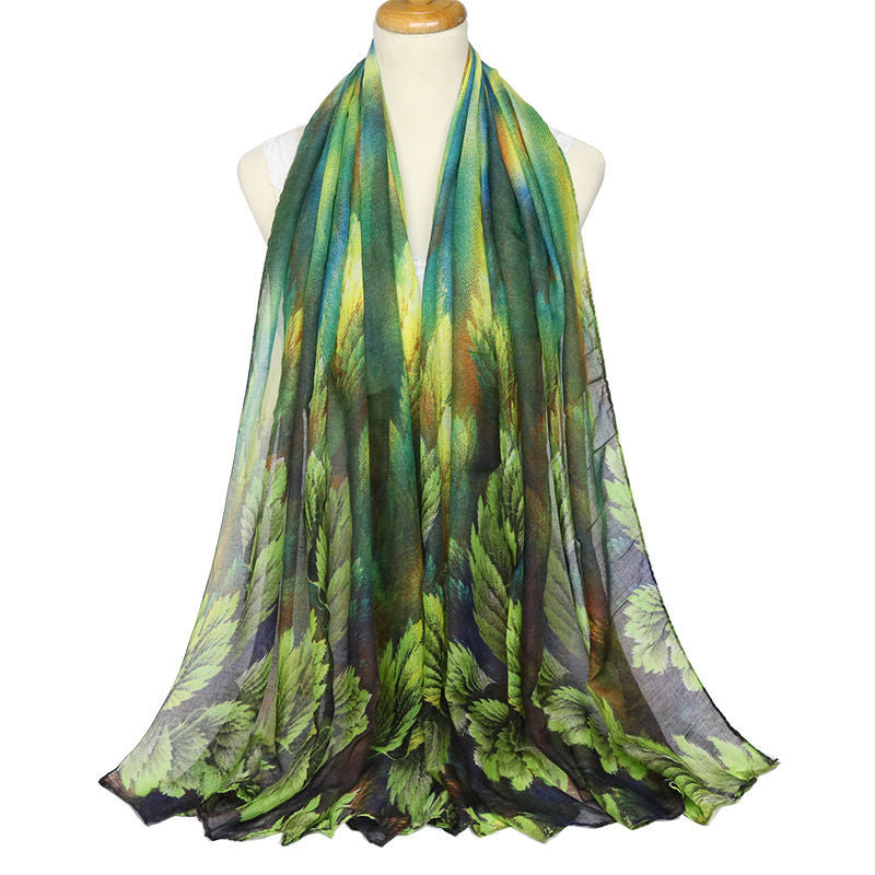 Casual Floral Print Shawl Scarf Long Soft Scarf Wrap