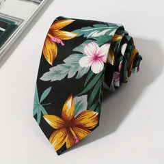 Men's Floral Print Pattern Party Style Tie