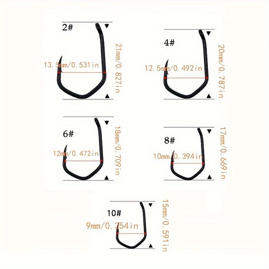 100pcs Carp Fishing Triangle Hooks High Carbon Steel Barbed Hooks