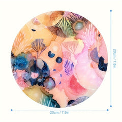 Cartoon Flowers Round Mouse Pad - Stylish Mousepad - Holiday Gift