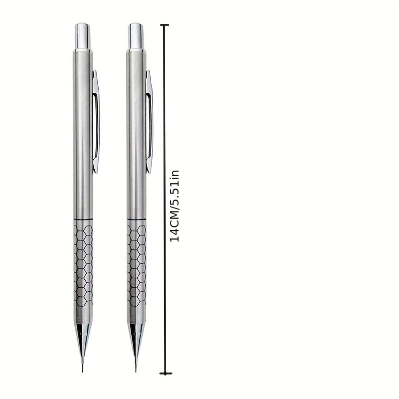 7pcs Metal Mech Pencil Set 0.5 0.7 0.9mm Students Writing Art Drawing