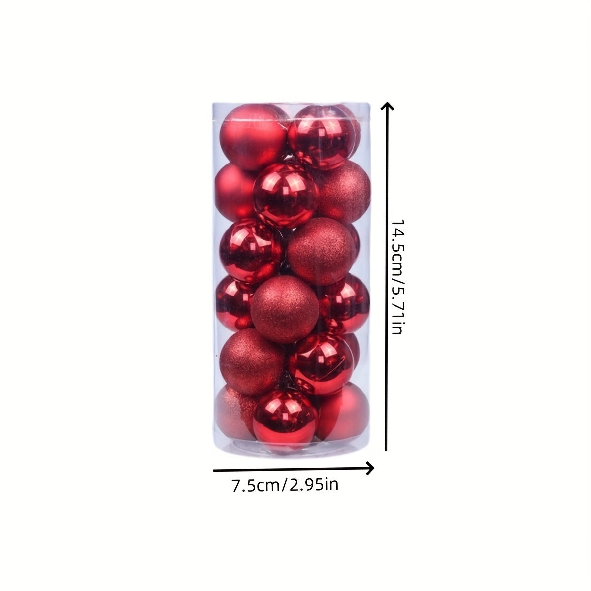 24 Pack Christmas Ornaments Set Plastic and Electroplated Balls Holiday Decor