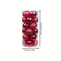 24 Pack Christmas Ornaments Set Plastic and Electroplated Balls Holiday Decor