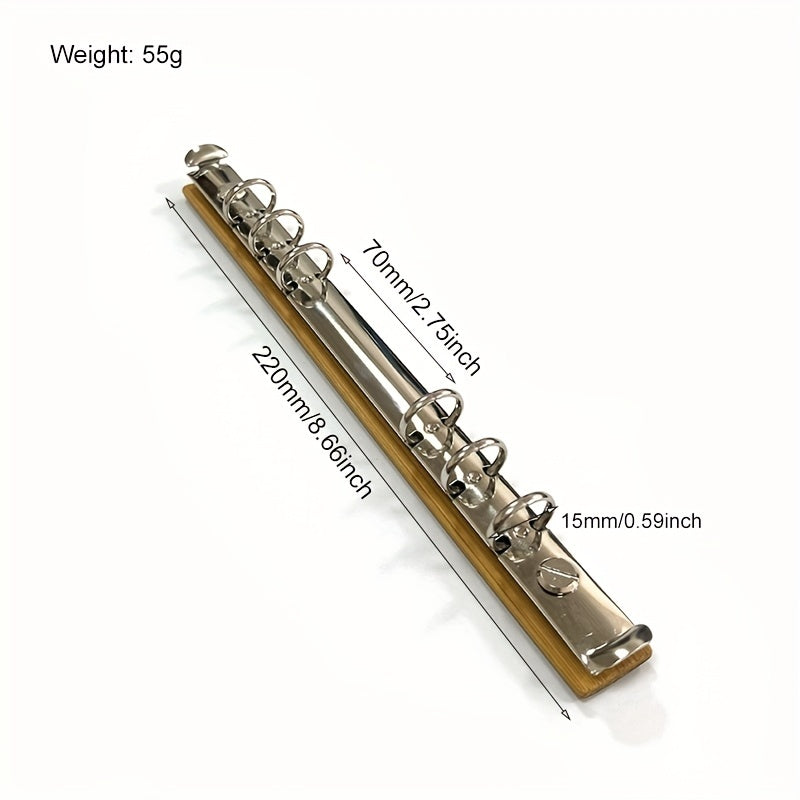 Detachable Loose Leaf Ring Binder w/ Bamboo Backboard Screws