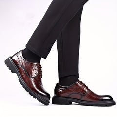 Men's Almond Toe Derby Lace-Up Office Dress Shoes