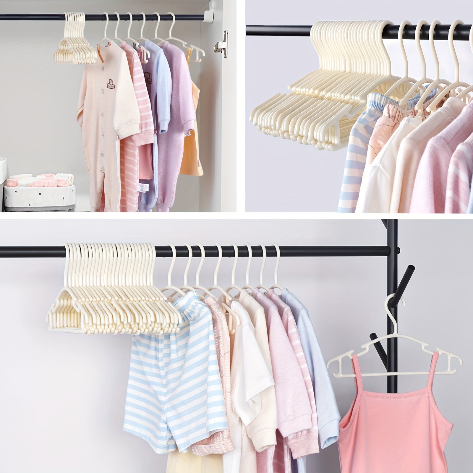 12pcs Beige Baby Hanger for Clothing Stores
