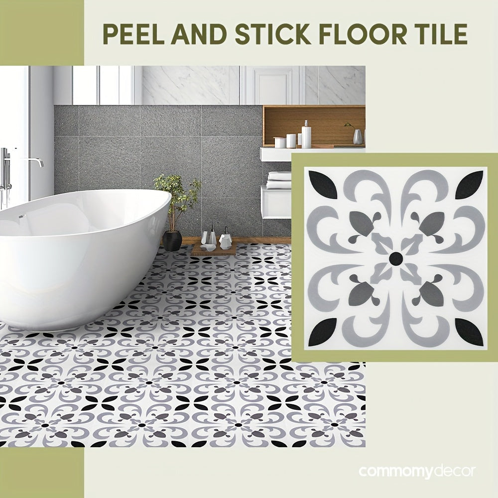 10pcs Peel And Stick Vinyl Floor Tile Sticker - Waterproof & Heat Resistant