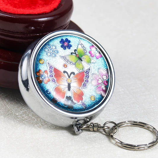 Portable Metal Ashtray Keychain Outdoor Car Smoking Accessory