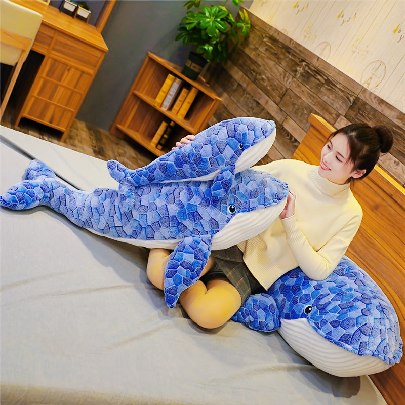 68in Whale Plush Toy Soft Stuffed Doll Children's Gift