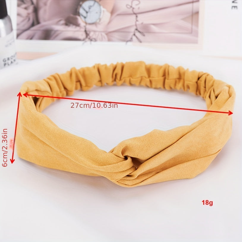 Leather Velvet Solid Hairband Cross Bundle Headband
