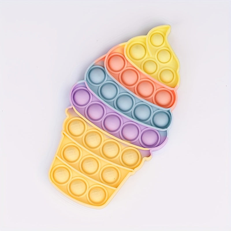 Colorful Ice Cream Cone Bubble Press Fidget Toy for Adults and Kids