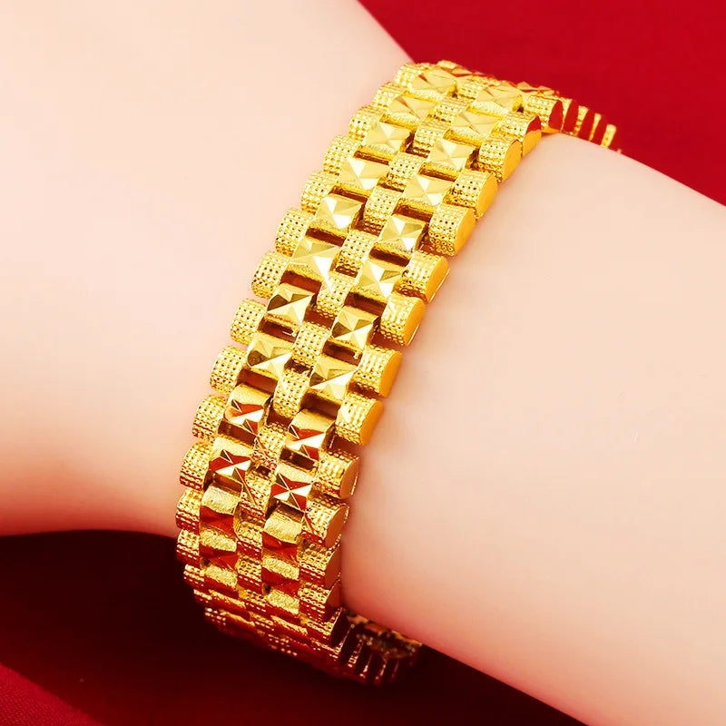 24K Plated Men's Bracelet Classic Tank Men's Bracelet Watch Chain