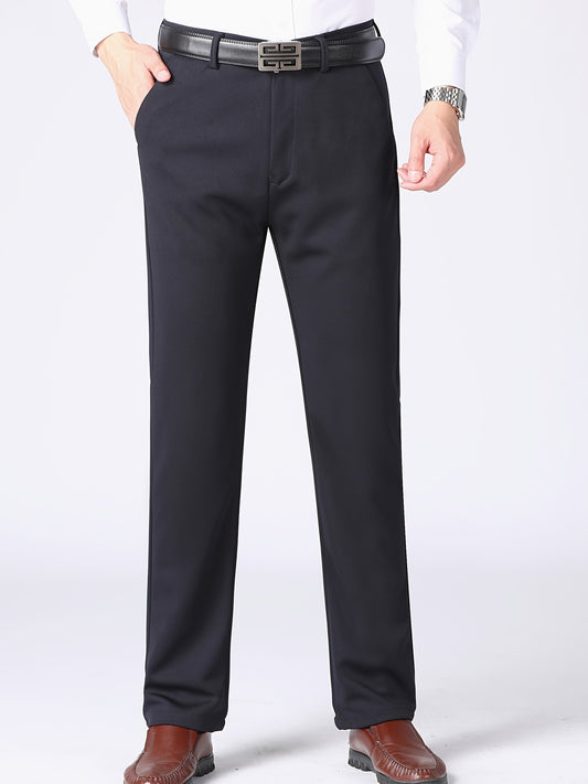 Men's Solid Dress Pants for Business