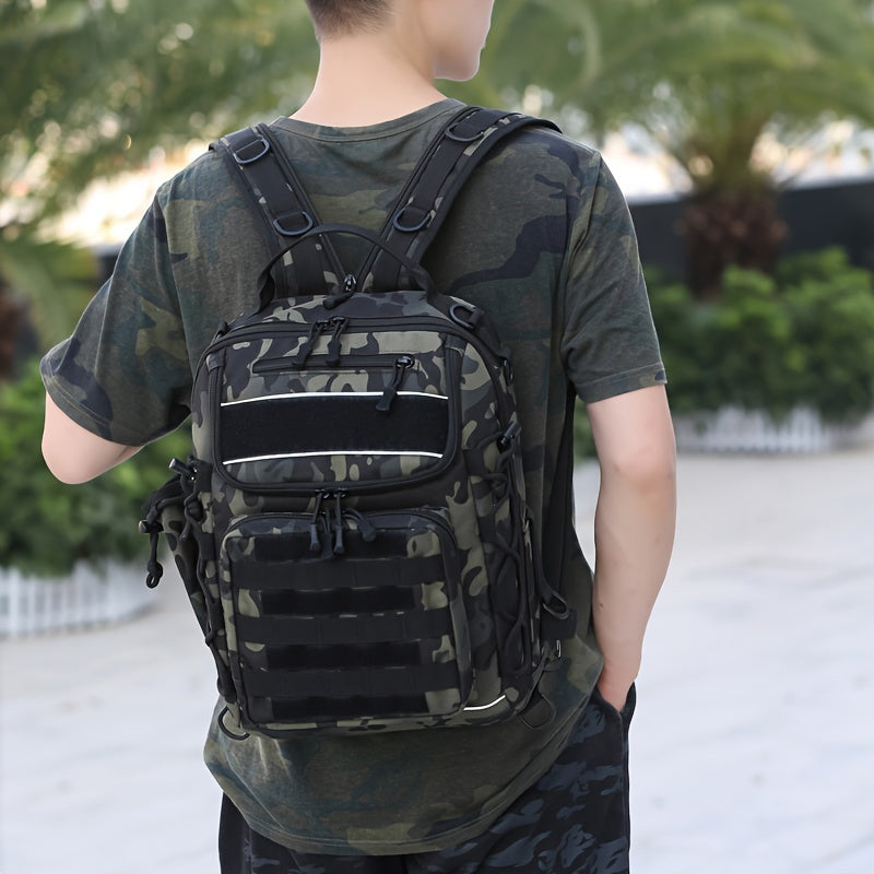 Large Capacity Fishing Backpack Water Resistant Tackle Box Storage Bag
