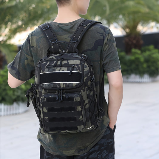 Large Capacity Fishing Backpack Water Resistant Tackle Box Storage Bag