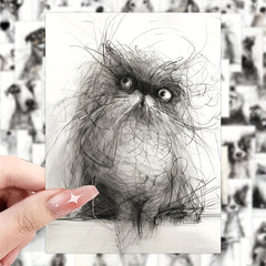 100pcs Vintage Animal Stickers Waterproof Self Adhesive