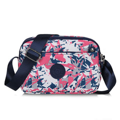 Letter Patch Decor Nylon Shoulder Bag With Pockets