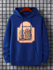 'Love For London' Print Hoodie Men's Pullover Sweatshirt