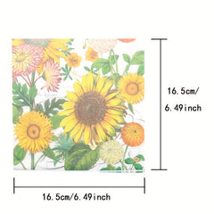 Sunflower Luncheon Napkins - 20pcs - Sunflower Theme Party Supplies