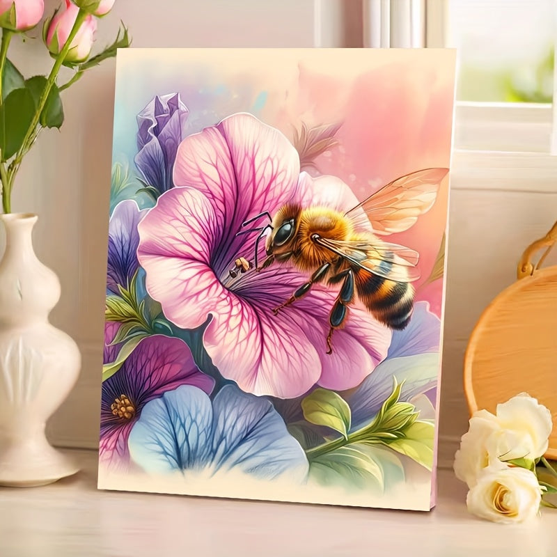 Beginner DIY Painting Kit Flowers & Bees Hand Painted by Numbers