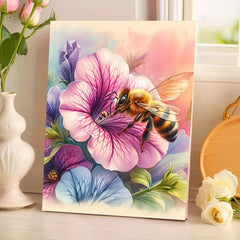 Beginner DIY Painting Kit Flowers & Bees Hand Painted by Numbers