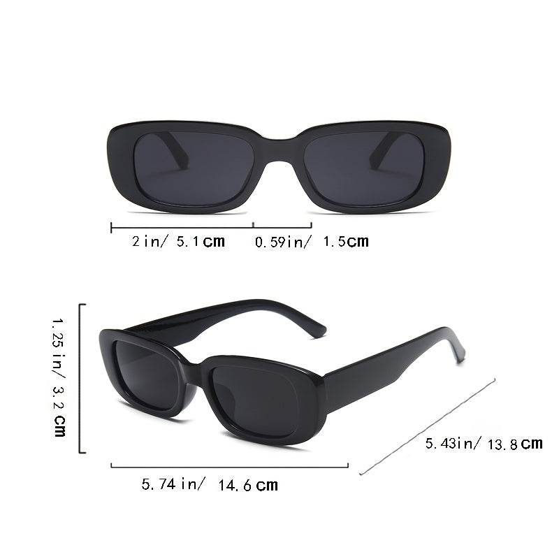 Rectangle Frame Sunglasses Vintage Small Glasses UV400