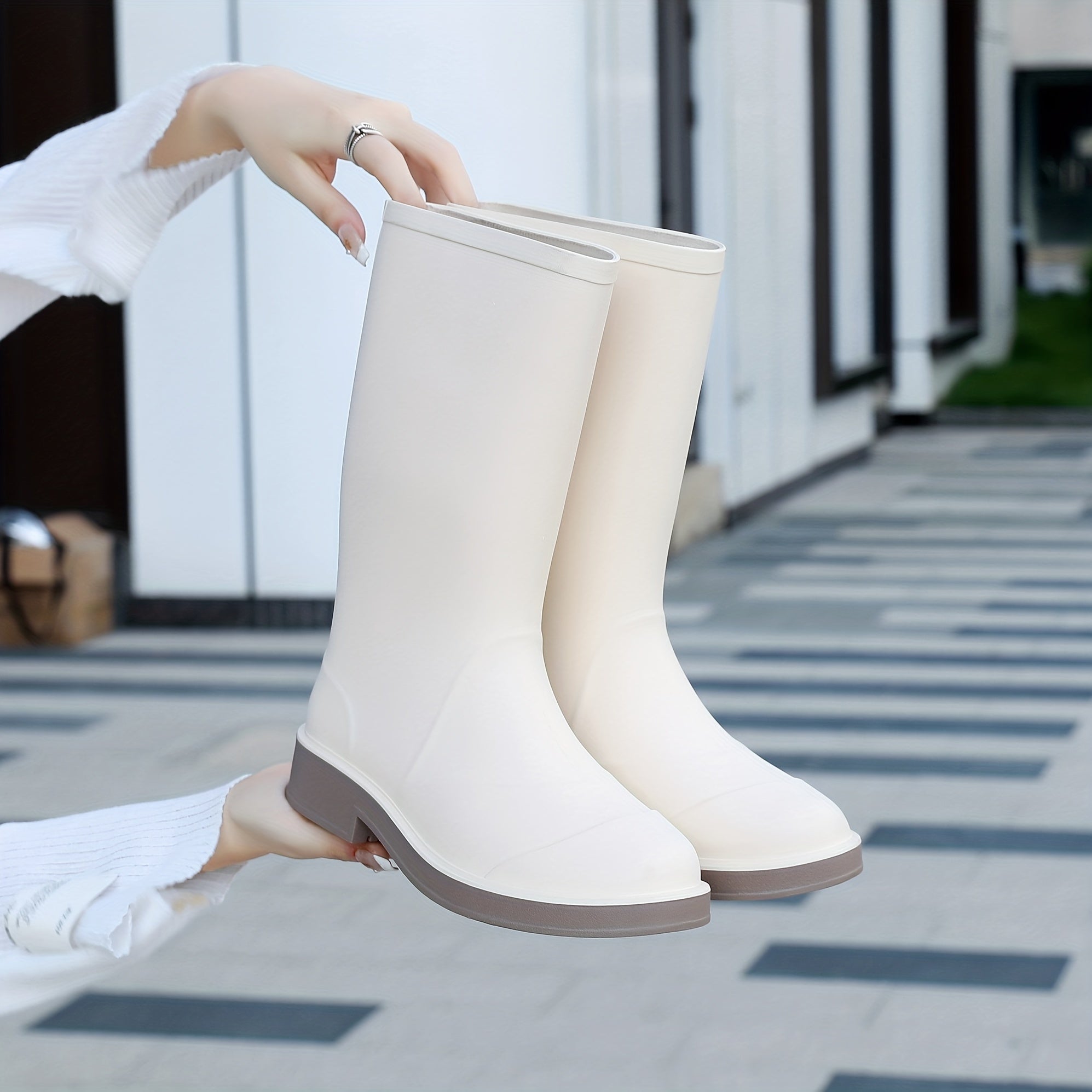Women's Waterproof Non-slip Rain Boots Lightweight Rubber Shoes