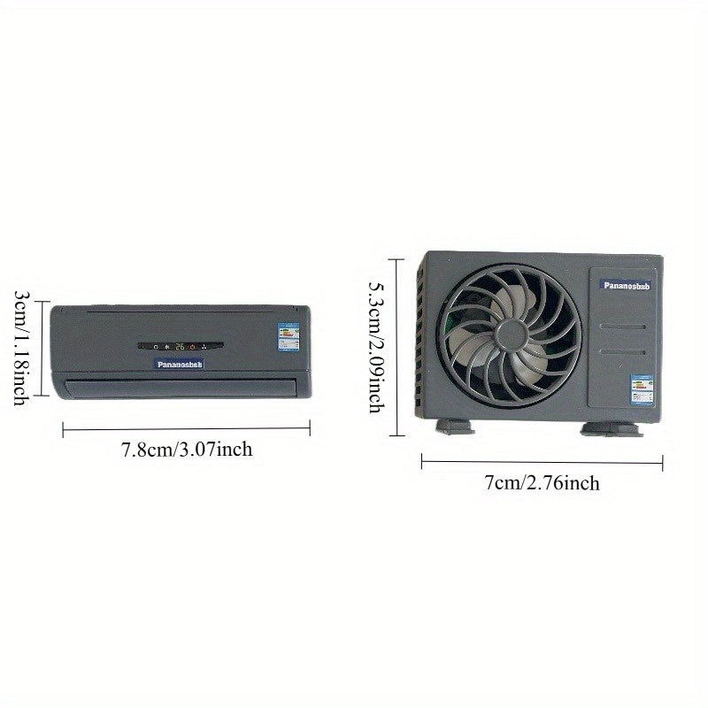 2pcs Dollhouse Air Conditioner Models Fan Blades & Transparent Casing