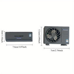 2pcs Dollhouse Air Conditioner Models Fan Blades & Transparent Casing