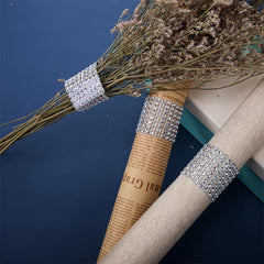 20pcs Rhinestone Napkin Rings Plastic Holder for Weddings Parties