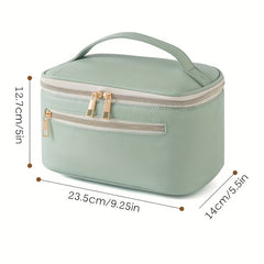 Makeup Bag with Brush Holder & Handle Travel Makeup Organizer