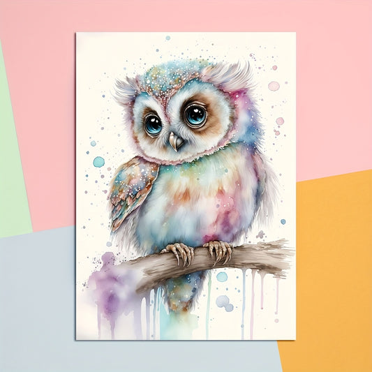Modern Watercolor Art Baby Owl Wall Sticker Kids Room Decor