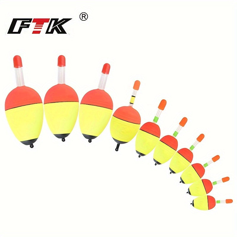 FTK 5pcs Lightweight Fishing Floats Eye-catching Bobbers Fishing Accessories