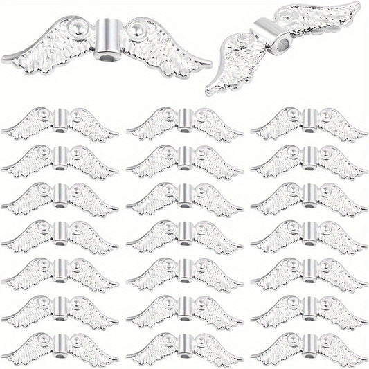 100pcs Angel Wing Spacer Bead Alloy Eyelet Wing Spacer Bead Jewelry Accessories