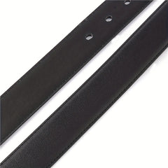 Men's PU Leather Business Belt Square Buckle Waist Strap Suit Belt