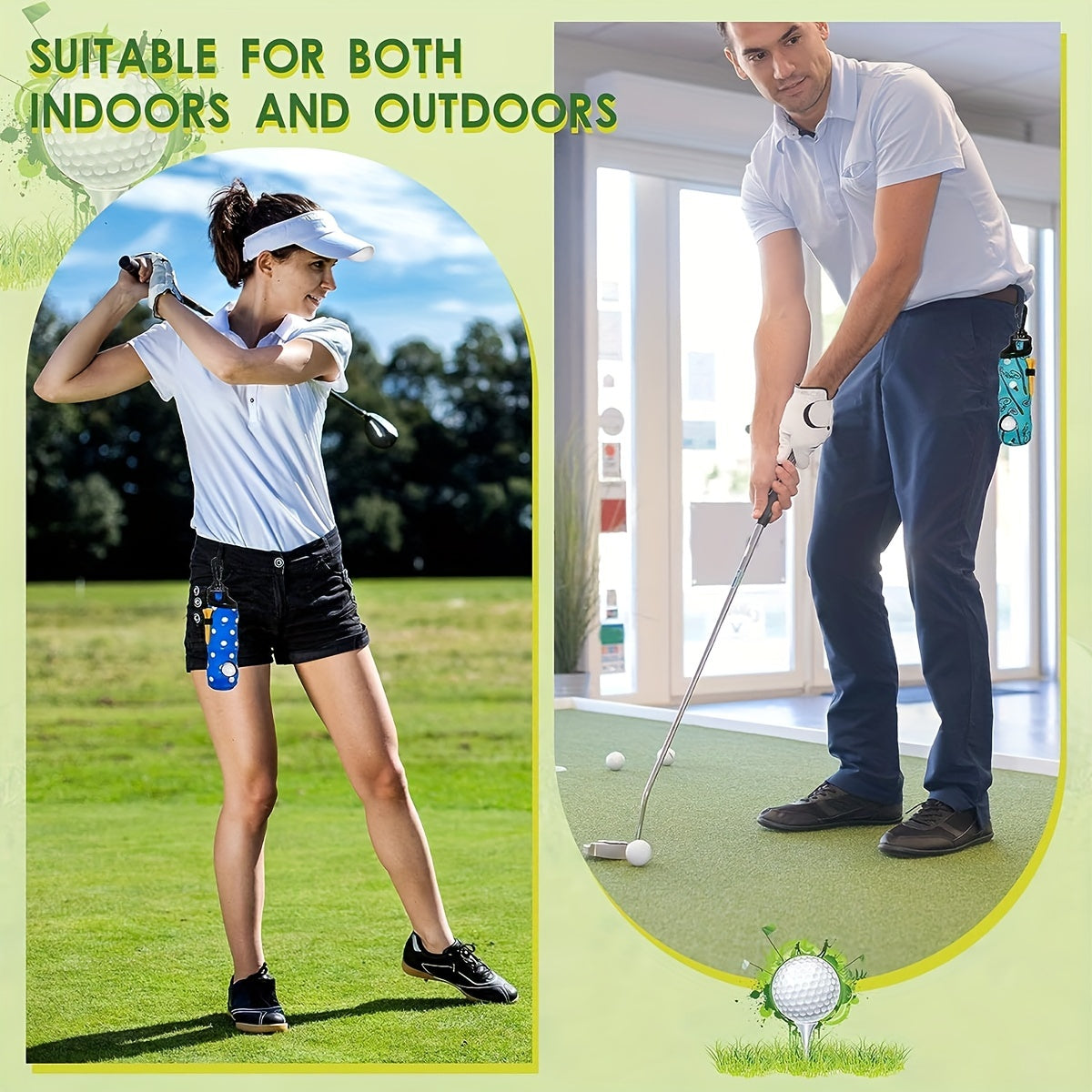 Neoprene Golf Ball Pouch Holder Carry Bag Multicolor Portable Golf Accessories