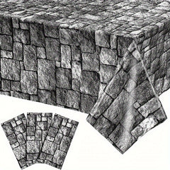 Stone Wall Halloween Tablecloth 2pcs