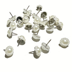 30pcs Pearl Pattern Sun Flower Thumb Nails for Decorative Furniture and Wall