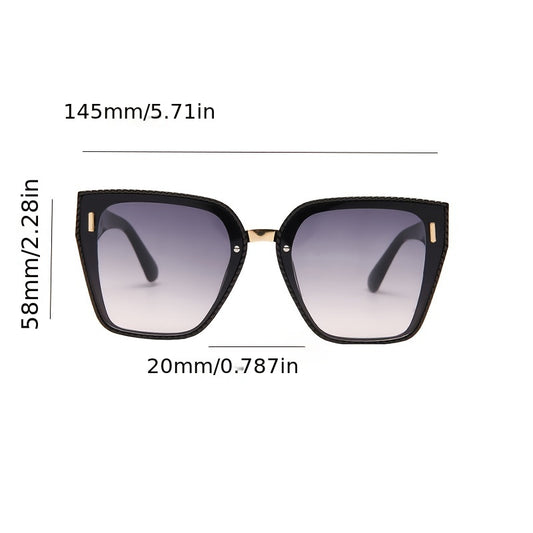 Men's Square Frame Driving Sunglasses + Leather Soft Bag