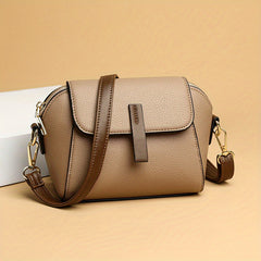 Mini Flap Crossbody Bag Solid PU Leather Shoulder Bag for Women