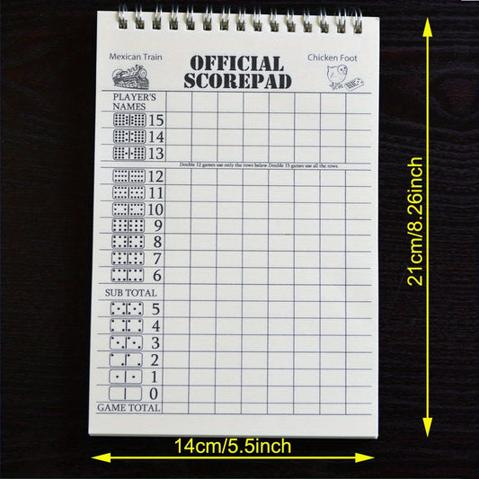 Mexican Train & Chicken Foot Dominoes Scorepad Scoring Sheets