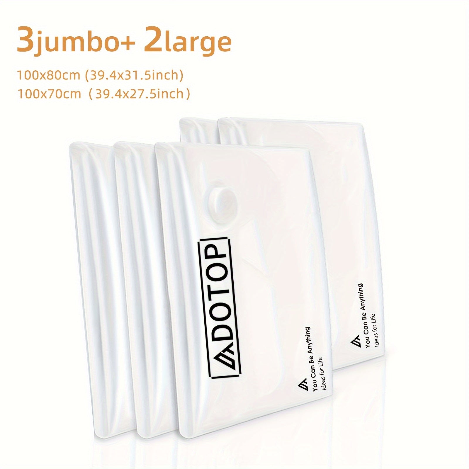 5pc Vacuum Compression Storage Bags Set - Space Saving Organizer