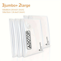 5pc Vacuum Compression Storage Bags Set - Space Saving Organizer